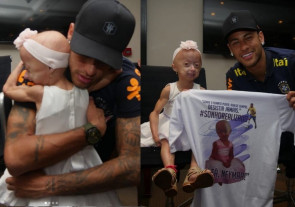 Neymar realiza sonho de menina com doença rara