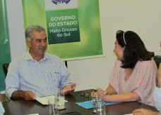 Prefeita foi recebida pelo governador Reinaldo Azambuja na tarde de terça-feira, no Parque dos Poderes