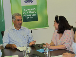 Prefeita foi recebida pelo governador Reinaldo Azambuja na tarde de terça-feira, no Parque dos Poderes