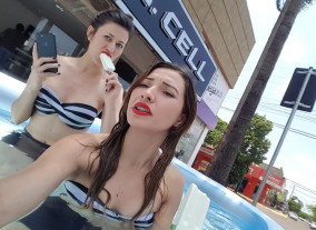 Piscina, celulares prova d’água e gatas molhadas no centro de Dourados