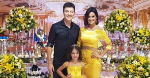 Helena, filha caçula de Rodrigo Faro ganha festa com o tema “A Bela e a Fera”.