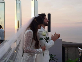 Alok e a noiva Romana Novais  se casaram no Rio de Janeiro nesta terça-feira