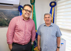 Alan Guedes durante reunião com o diretor-presidente da AEM/MS, Nilton Pinto Rodrigues