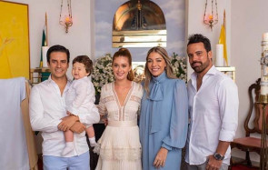 Batizado do afilhado de Marina Ruy Barbosa foi realizado na capela do Cristo Redentor