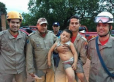 Garoto resgatado pelos Bombeiros