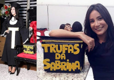 Sabrina e caixa de trufas