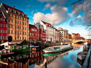 Canal no bairro de Christianshavn, em Copenhague.