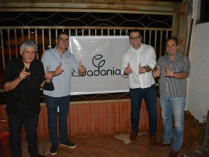Legenda: Eudélio, Dr. Guto, Alan e Marisvaldo Zeuli, após a convenção do Cidadania'