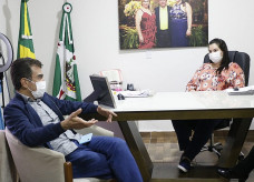 Marçal Filho esteve em Naviraí com a prefeita Rhaiza Matos