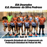 Fotos – Divulgação  Daniel Junior com as atletas campeãs sub-16 do torneio estadual de futsal
