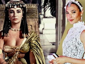 Elizabeth Taylor (à esquerda) como Cleópatra, em 1963 e Gal Gadot (à direita) que irá mostrar uma rainha do Egito mais guerreira Foto: Divulgação