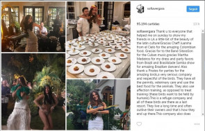 Sofia Vergara fala sobre polêmica com araras amarradas em festa