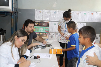 Atividades acontecem na escola Tengatui Marangatu, na Aldeia Jaguapiru, Reserva Indígena de Dourados / Foto: Assecom