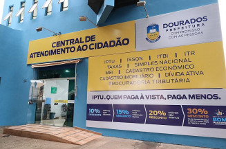 Central de Atendimento ao Cidadão pode atender contribuintes que queiram parcelar débitos municipais (Foto: Rodrigo Pirola/Prefeitura de Dourados)