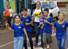 Alunos realizaram o revezamento do fogo simbólico no trajeto entre o Exército e a Praça Antônio João / Fotos: Assecom