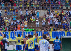 Time comemorou com a torcida a vitória e a vaga na final (Foto: Marcelo Berton)