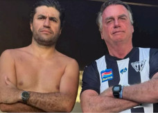 Aniversariante Bolsonaro e o influencer Thiago Boava (reprodução)