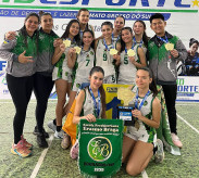 Equipe de basquete feminino da Escola Erasmo Braga vai representar o MS nos Jogos Escolares Brasileiros. Divulgação/Setesc
