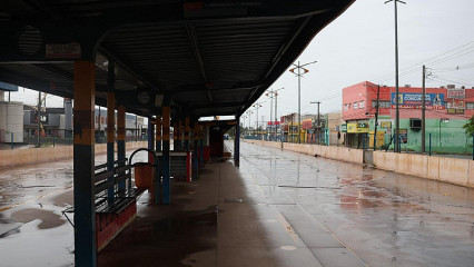 Terminal Morenão vazio nesta manhã. (Pietra Dorneles, Jornal Midiamax)