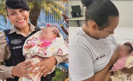 Policial amamenta bebê abandonada desnutrida na mata; pais foram presos