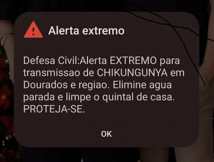 Celulares 'apitam' devido a alerta extremo sobre epidemia de Chikungunya em Dourados